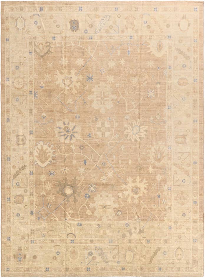 Detail image of 10' x 13' 7 Hand Knotted Oushak Wool Rug
