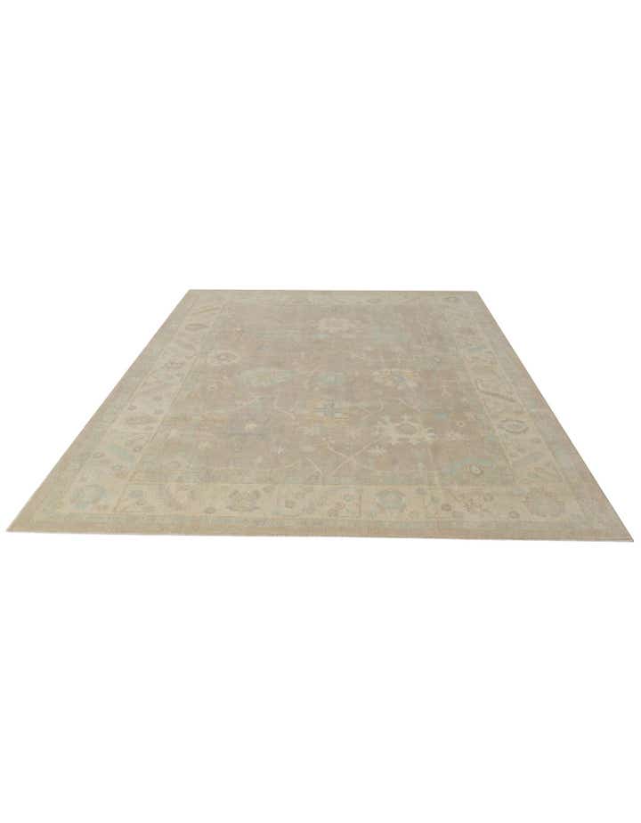 8' 8 x 12' Hand Knotted Oushak Wool Rug