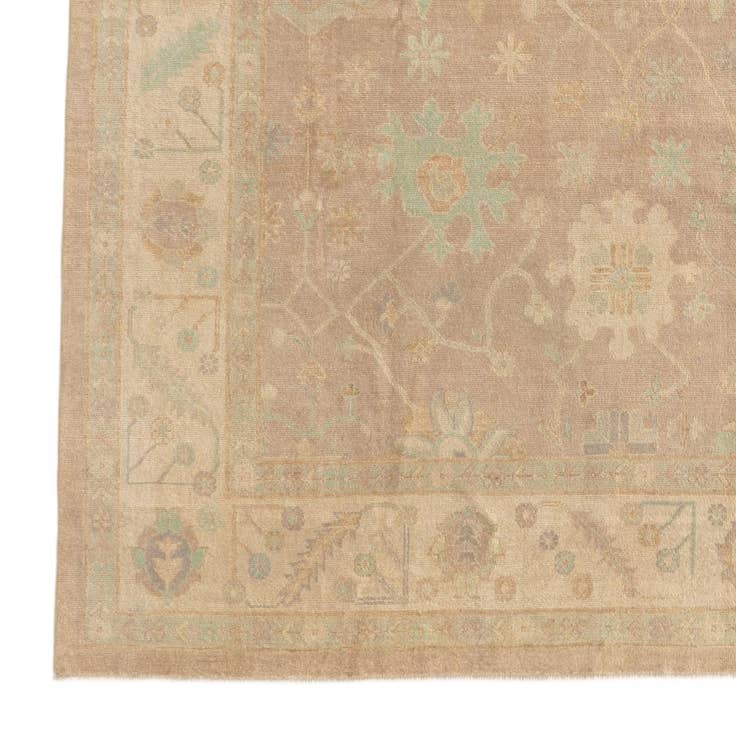 Detail image of 8' 8 x 12' Hand Knotted Oushak Wool Rug