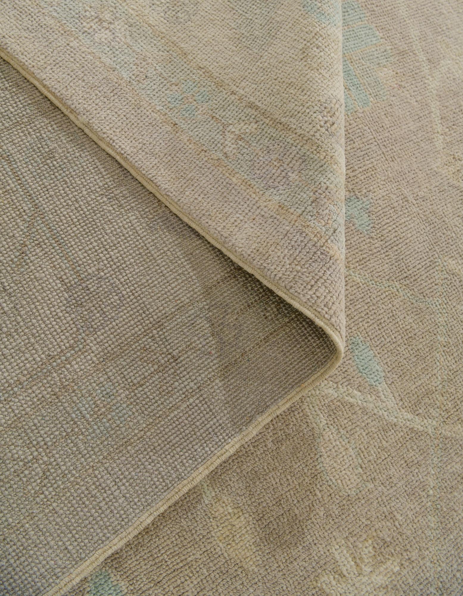 8' 8 x 12' Hand Knotted Oushak Wool Rug