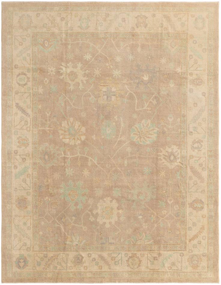 Detail image of 8' 8 x 12' Hand Knotted Oushak Wool Rug
