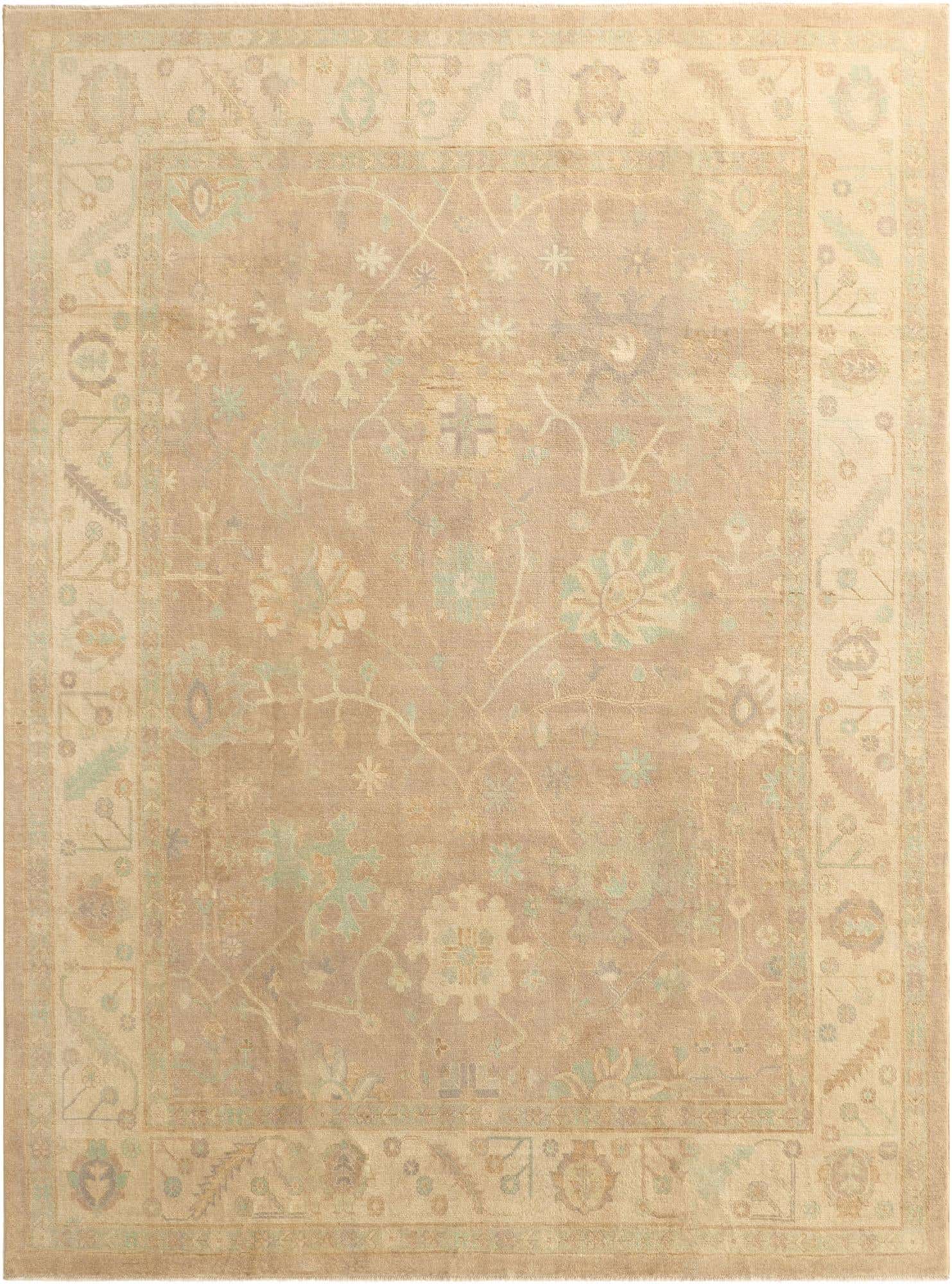8' 8 x 12' Hand Knotted Oushak Wool Rug