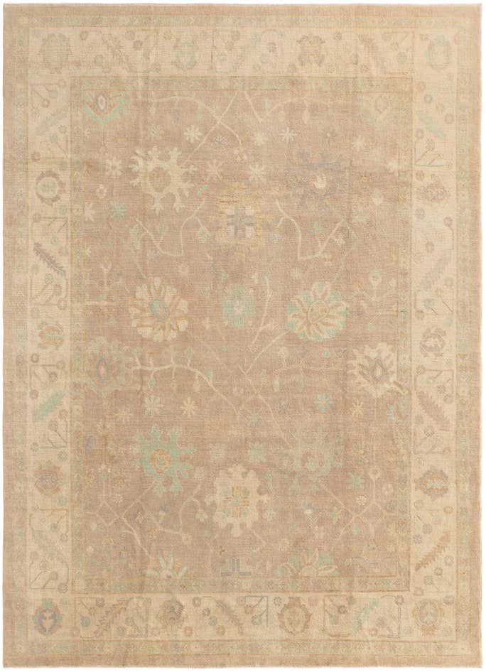 Detail image of 8' 8 x 12' Hand Knotted Oushak Wool Rug