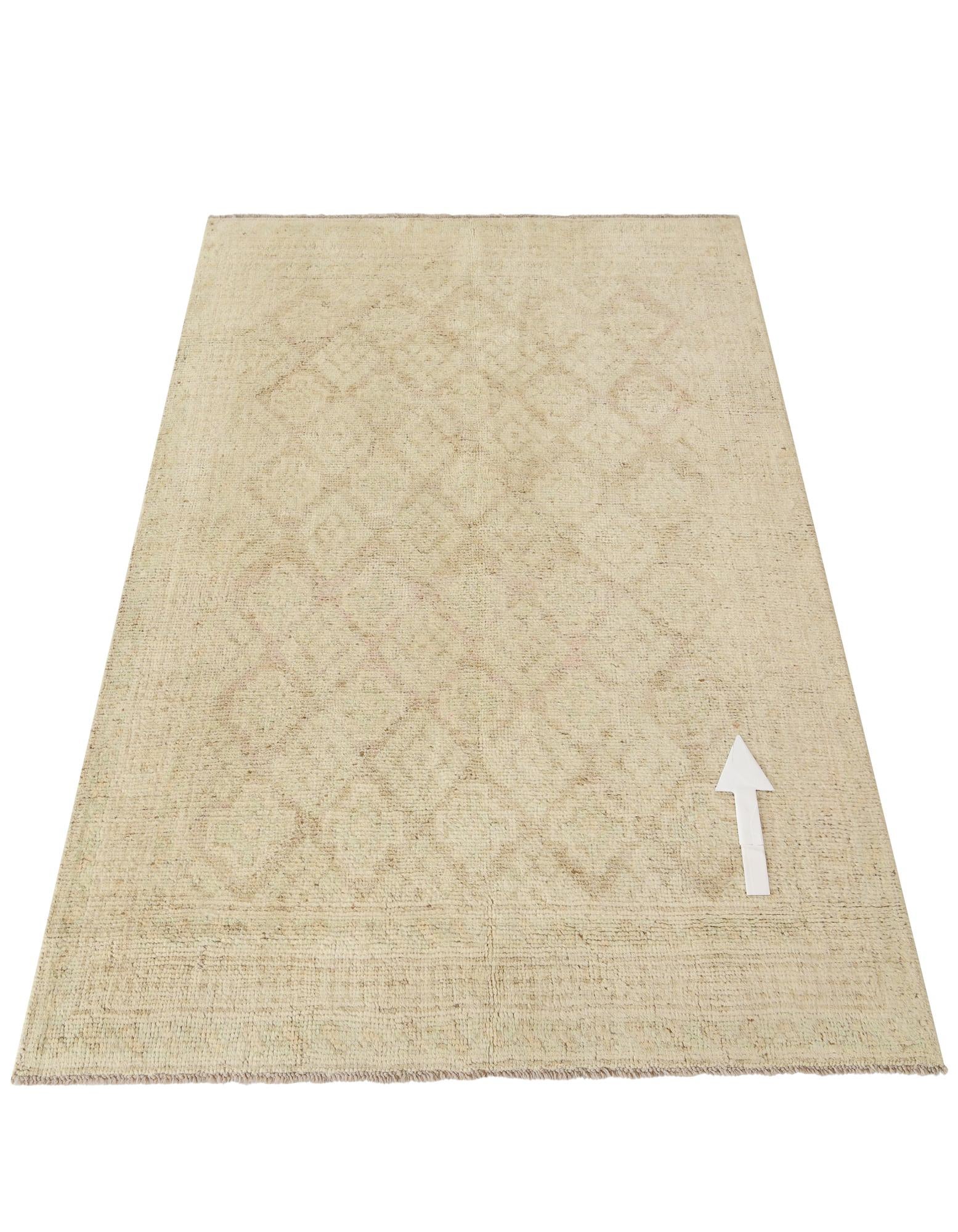 3' 11 x 5' 10 Hand Knotted Oushak Wool Rug