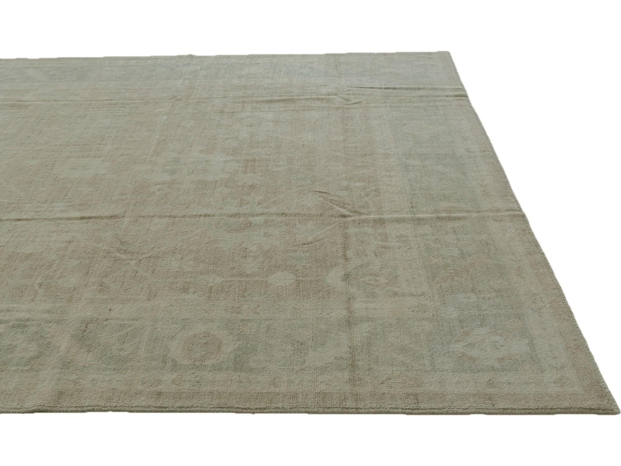 9' x 11' 8 Hand Knotted Oushak Wool Rug