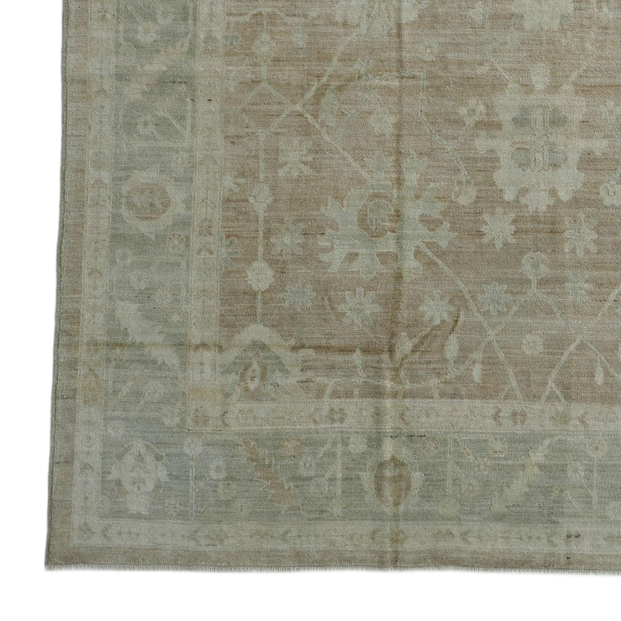 9' x 11' 8 Hand Knotted Oushak Wool Rug