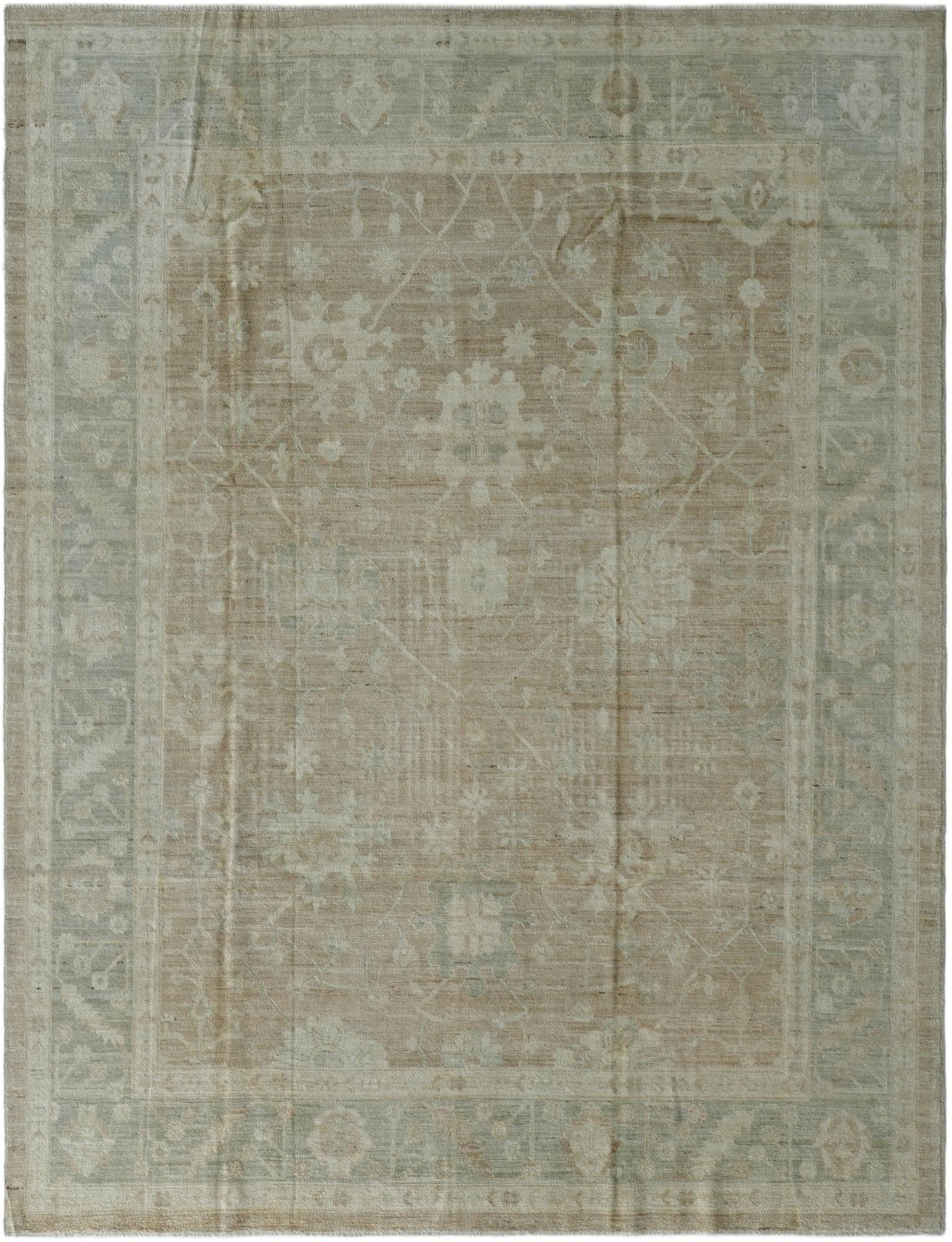9' x 11' 8 Hand Knotted Oushak Wool Rug