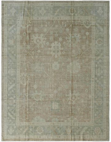 9' x 11' 8 Hand Knotted Oushak Wool Rug