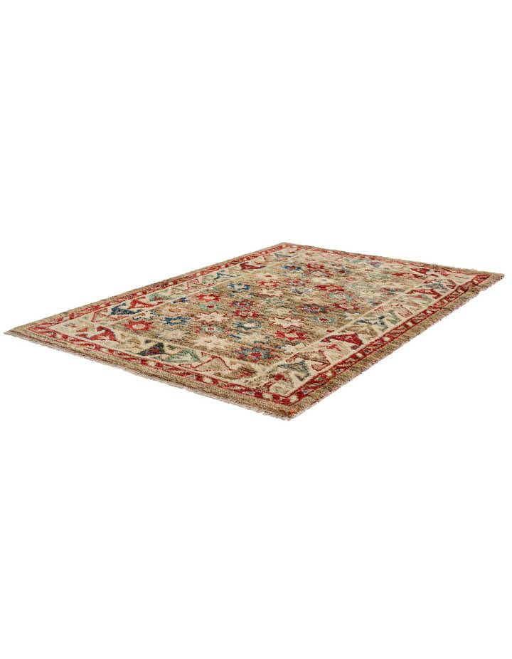 3' 4 x 5' Hand Knotted Oushak Wool Rug