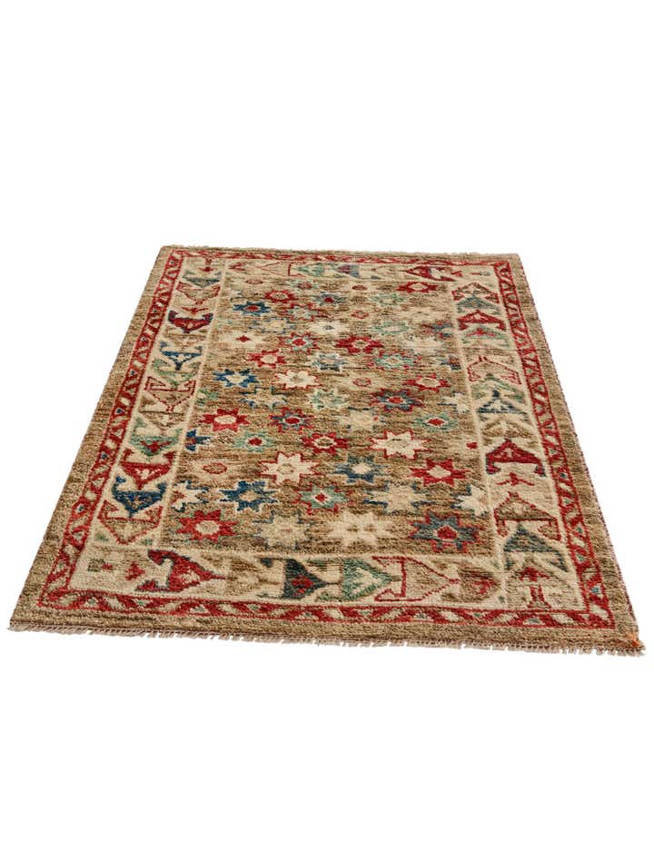 3' 4 x 5' Hand Knotted Oushak Wool Rug