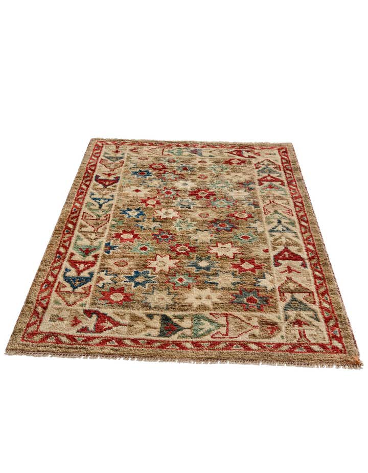 3' 4 x 5' Hand Knotted Oushak Wool Rug