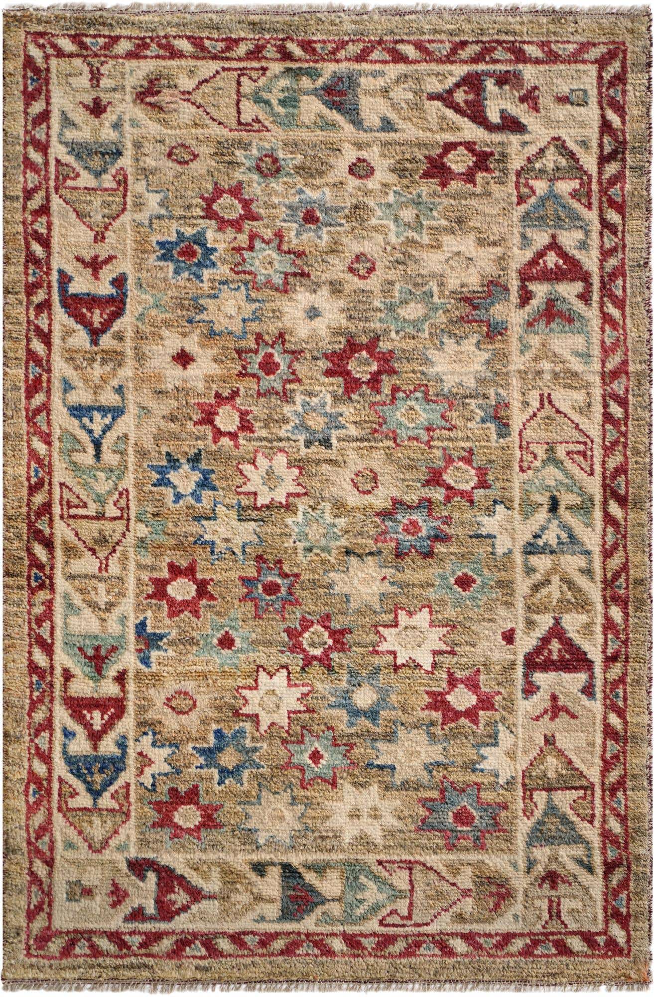 3' 4 x 5' Hand Knotted Oushak Wool Rug