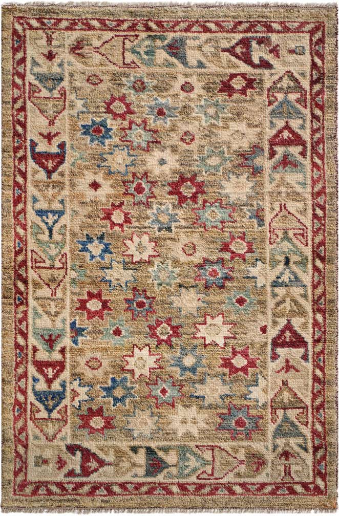 3' 4 x 5' Hand Knotted Oushak Wool Rug