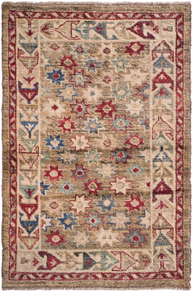 Detail image of 3' 4 x 5' Hand Knotted Oushak Wool Rug