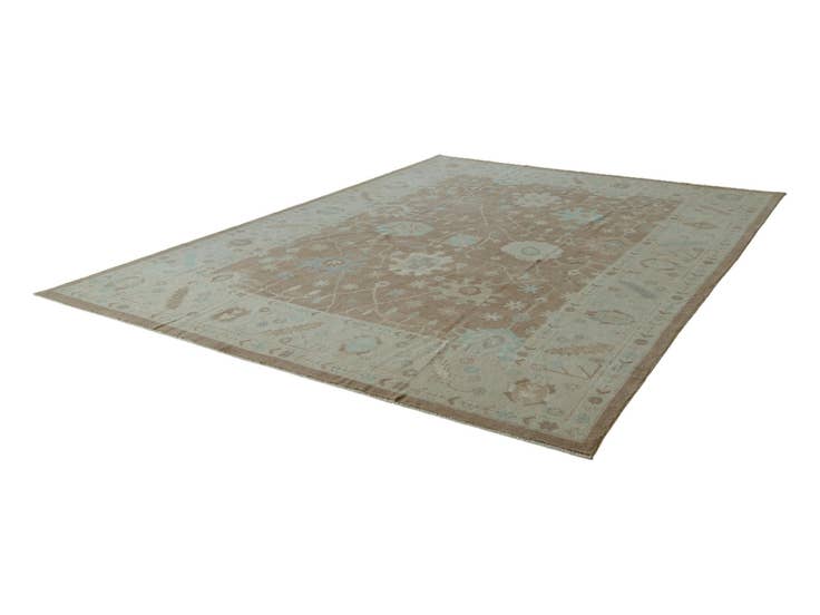 Detail image of 9' 11 x 13' 10 Hand Knotted Oushak Wool Rug