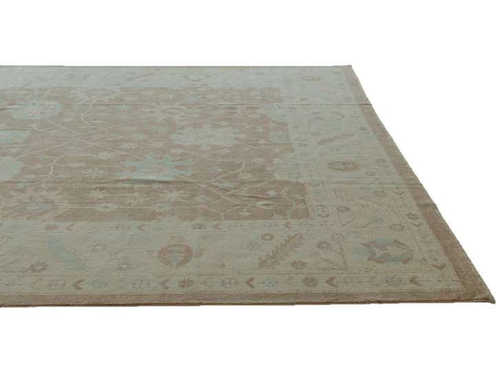 9' 11 x 13' 10 Hand Knotted Oushak Wool Rug