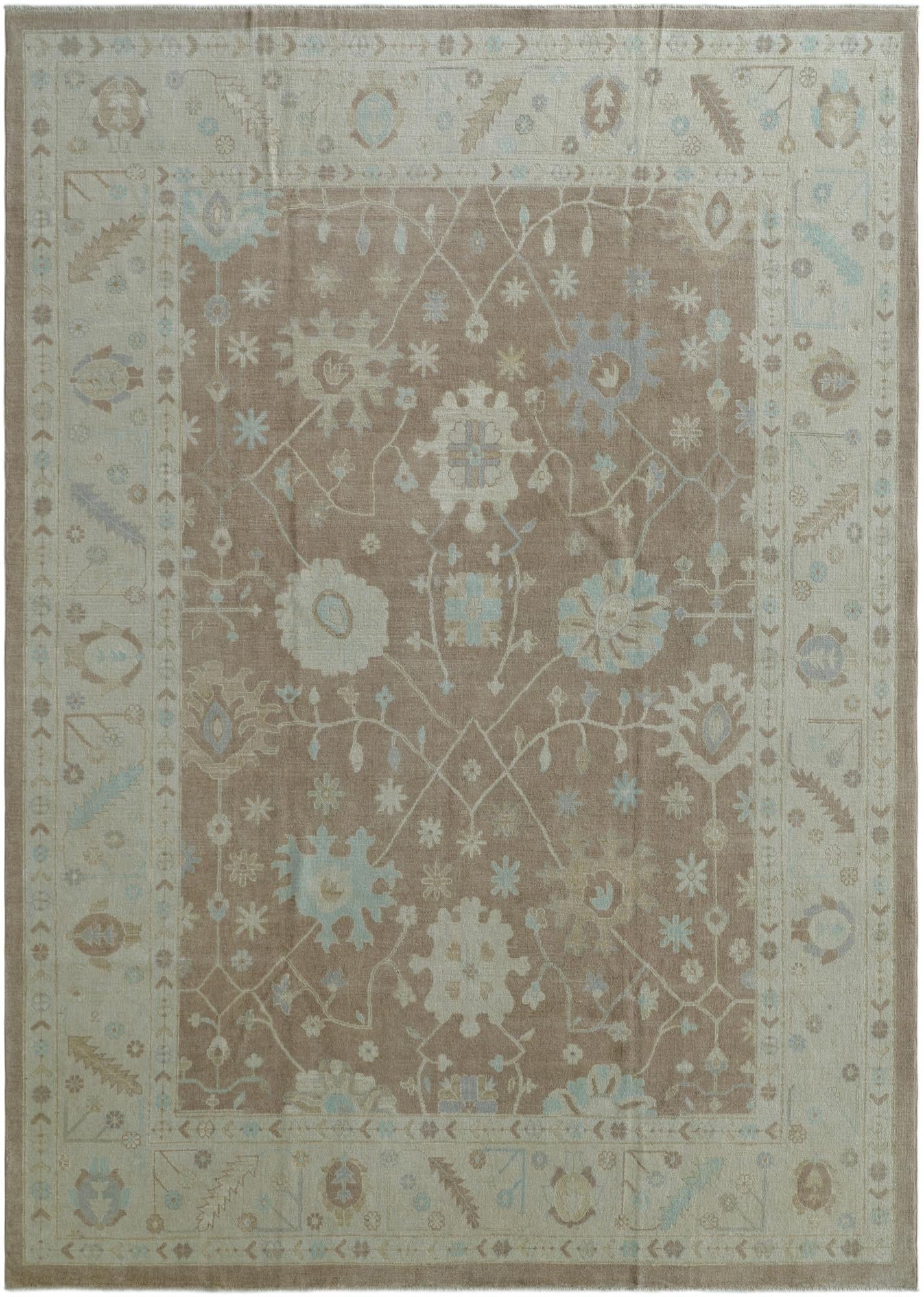 9' 11 x 13' 10 Hand Knotted Oushak Wool Rug