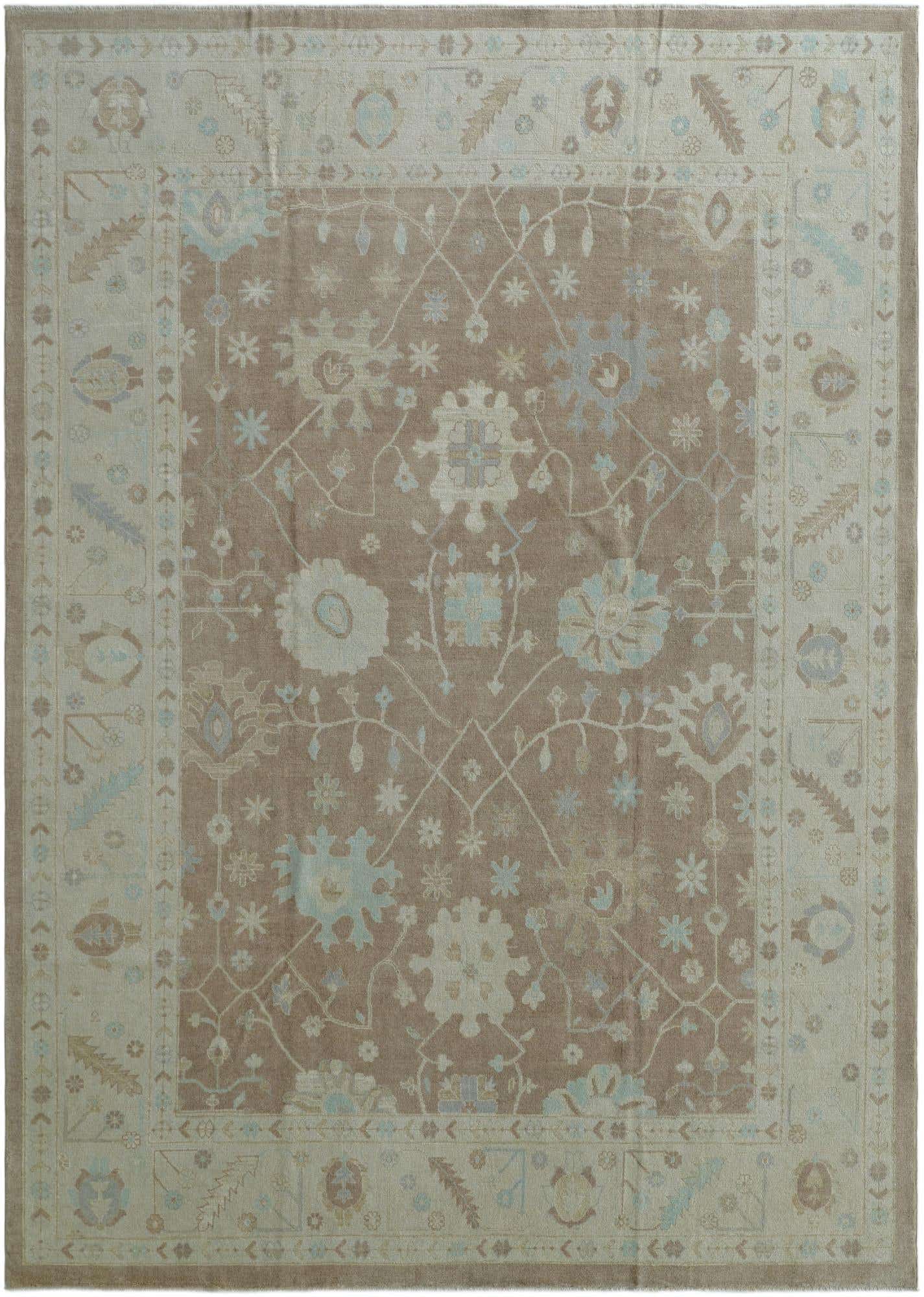 9' 11 x 13' 10 Hand Knotted Oushak Wool Rug
