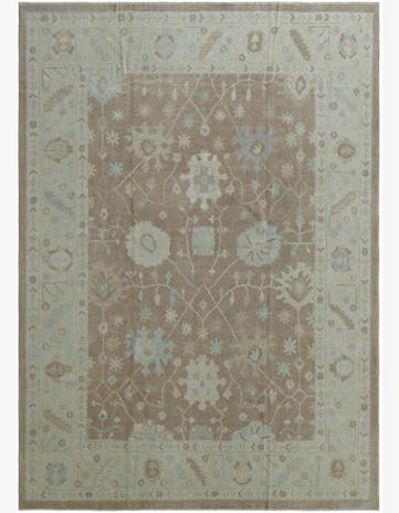9' 11 x 13' 10 Hand Knotted Oushak Wool Rug