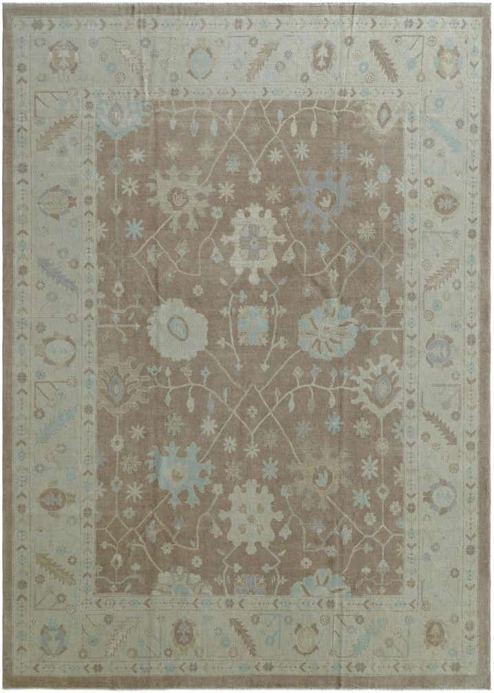 9' 11 x 13' 10 Hand Knotted Oushak Wool Rug