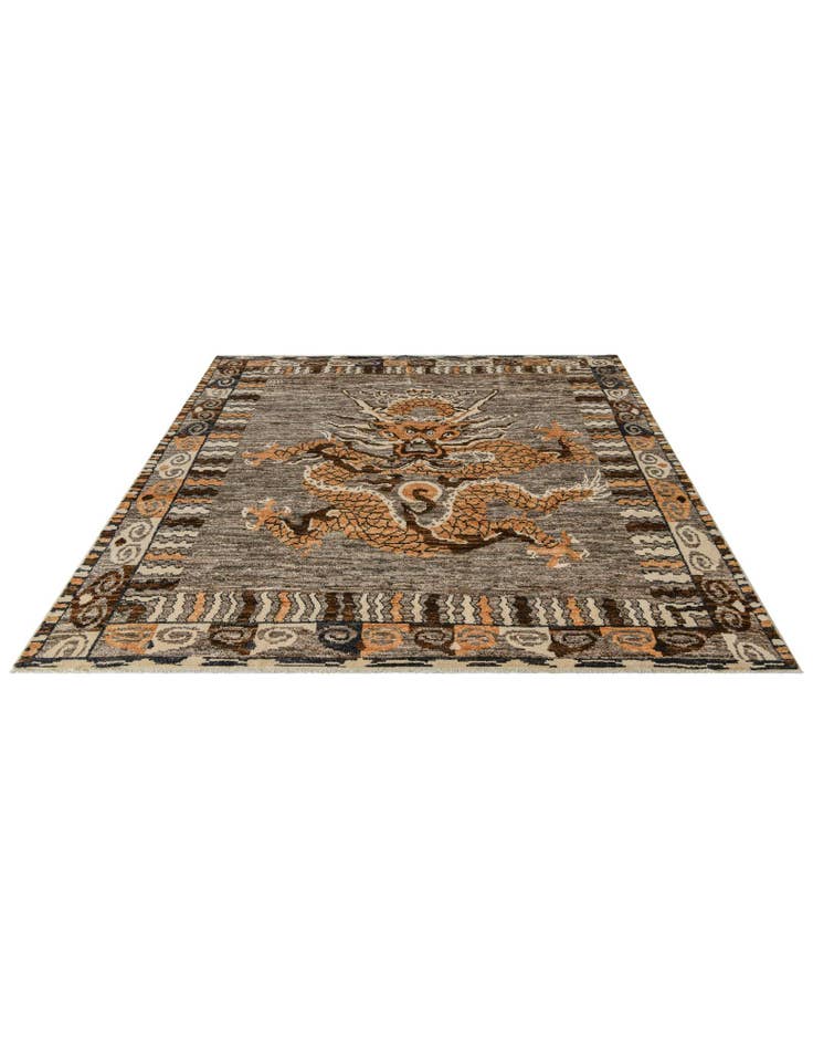 Detail image of 8' 7 x 10' 2  Hand Knotted Oushak Wool Rug