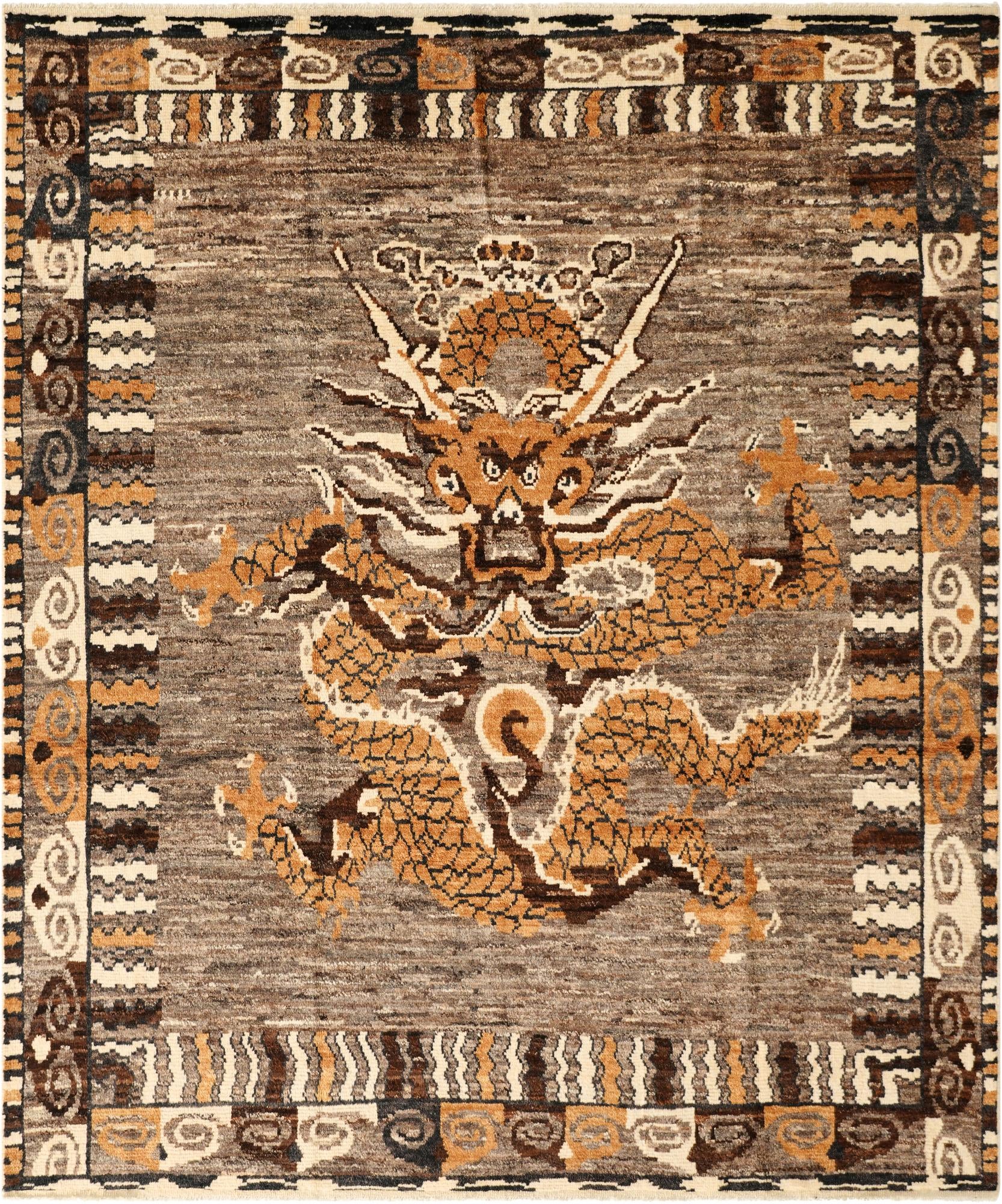 8' 7 x 10' 2  Hand Knotted Oushak Wool Rug
