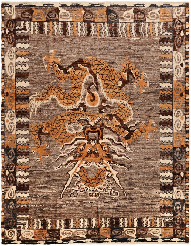 Detail image of 8' 7 x 10' 2 Hand Knotted Oushak Wool Rug