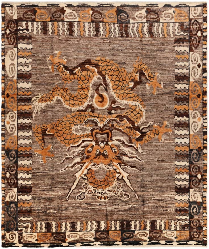 Detail image of 8' 7 x 10' 2 Hand Knotted Oushak Wool Rug