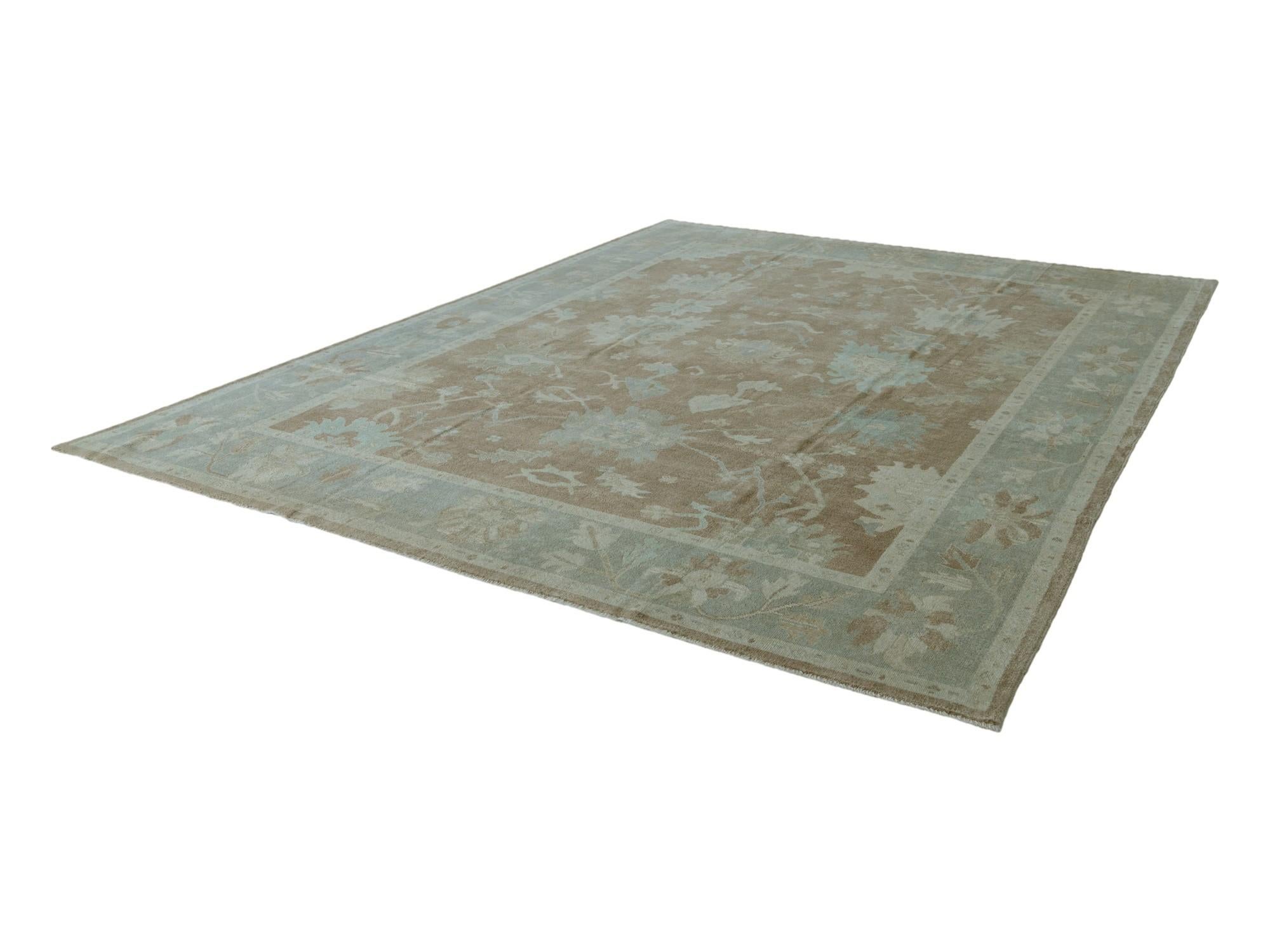 10' 2 x 13' 9 Hand Knotted Oushak Wool Rug