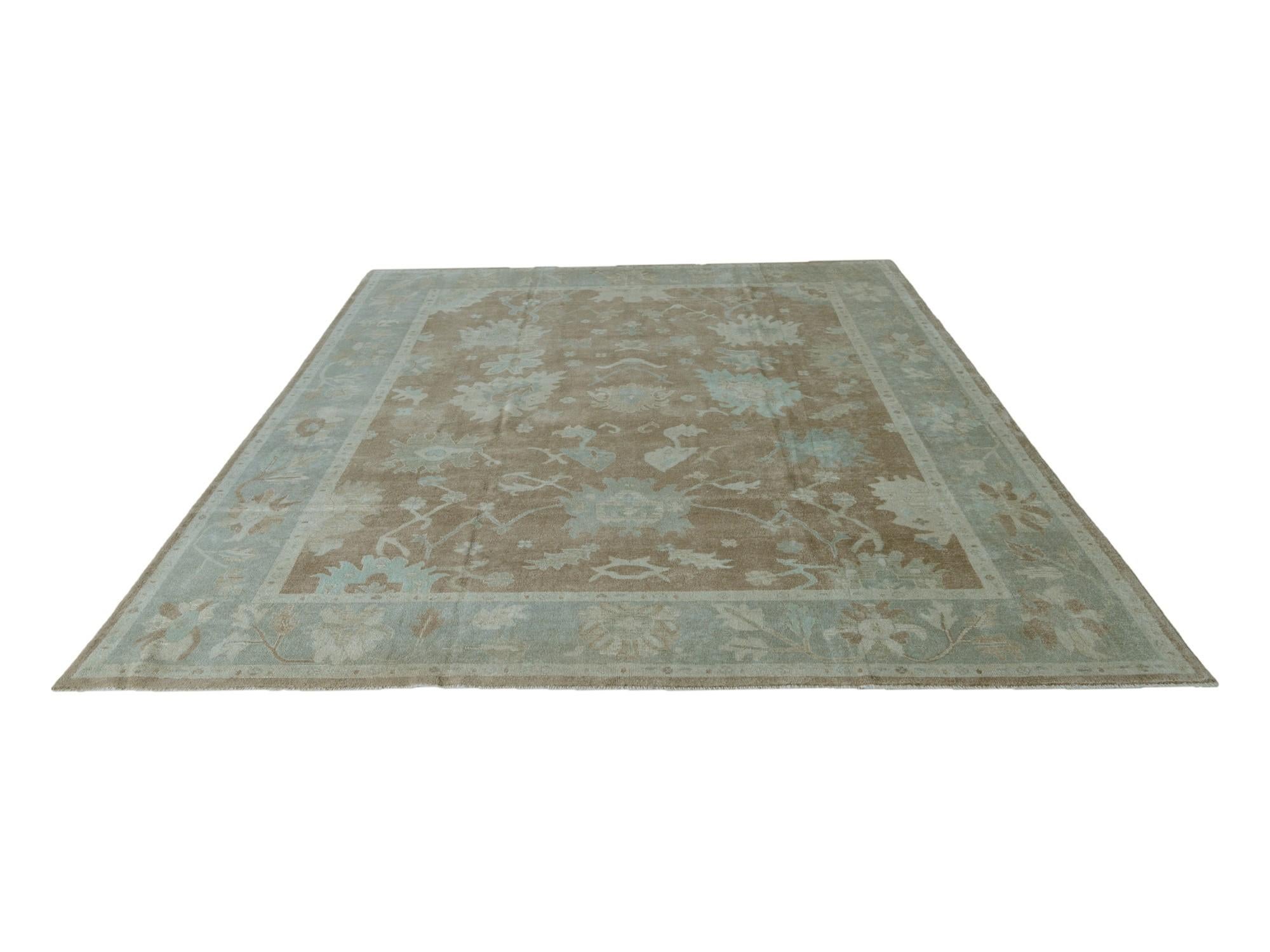 10' 2 x 13' 9 Hand Knotted Oushak Wool Rug