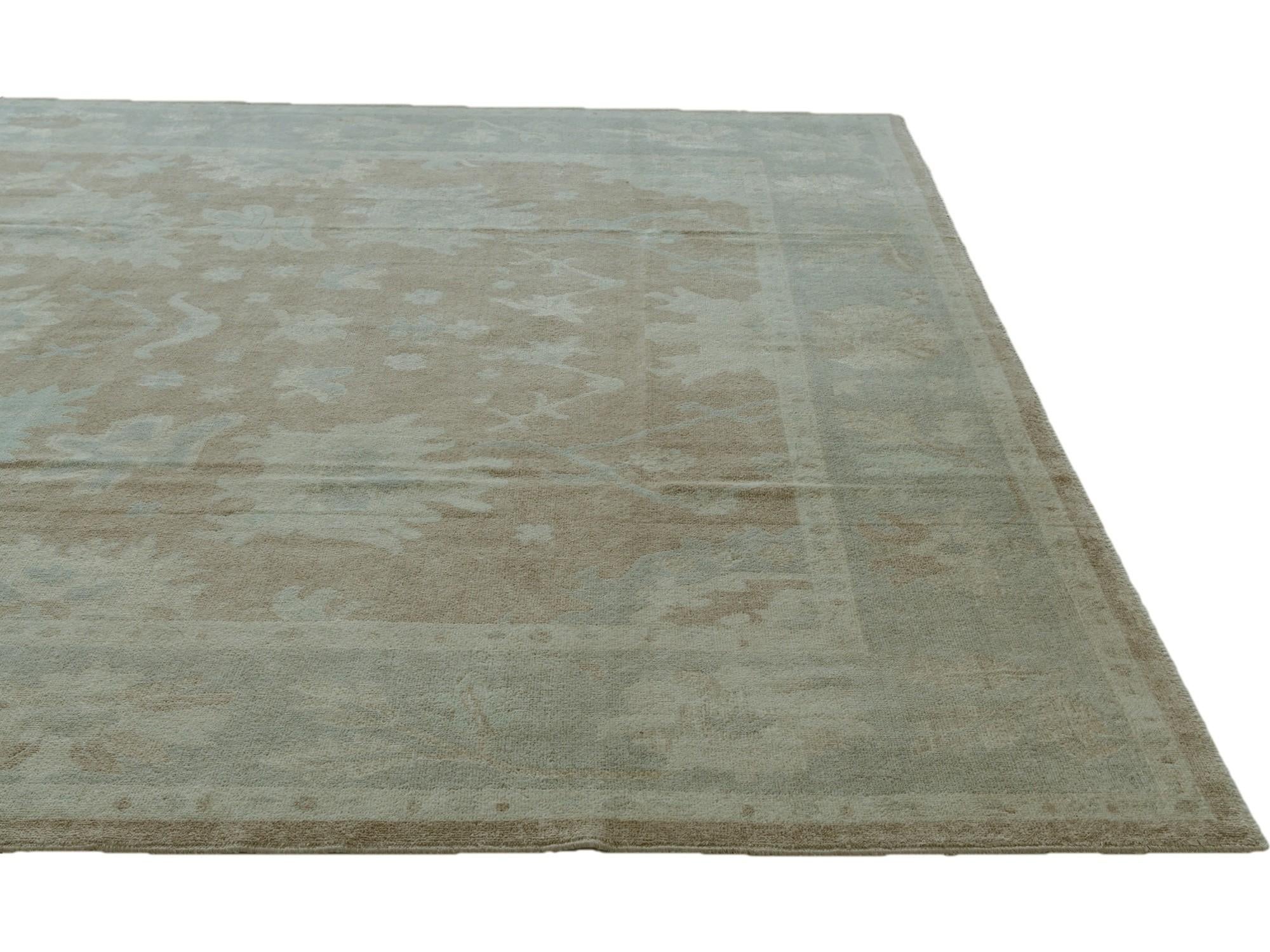10' 2 x 13' 9 Hand Knotted Oushak Wool Rug