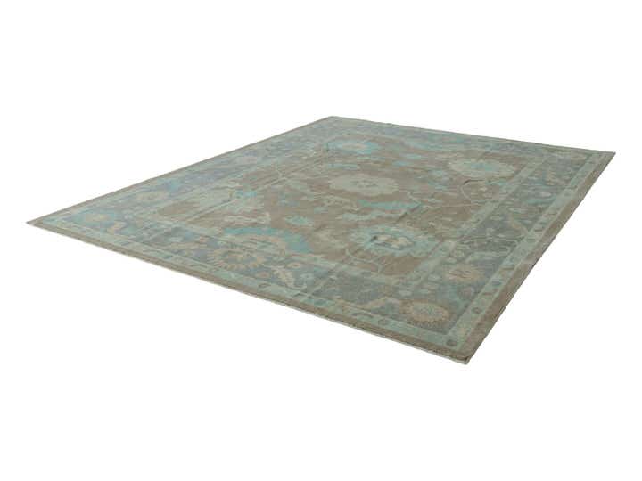 9' 4 x 11' 10 Hand Knotted Oushak Wool Rug