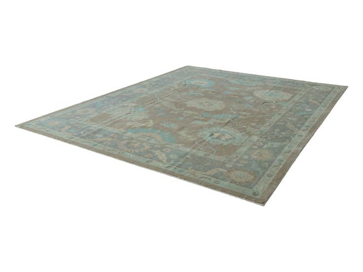 Detail image of 9' 4 x 11' 10 Hand Knotted Oushak Wool Rug