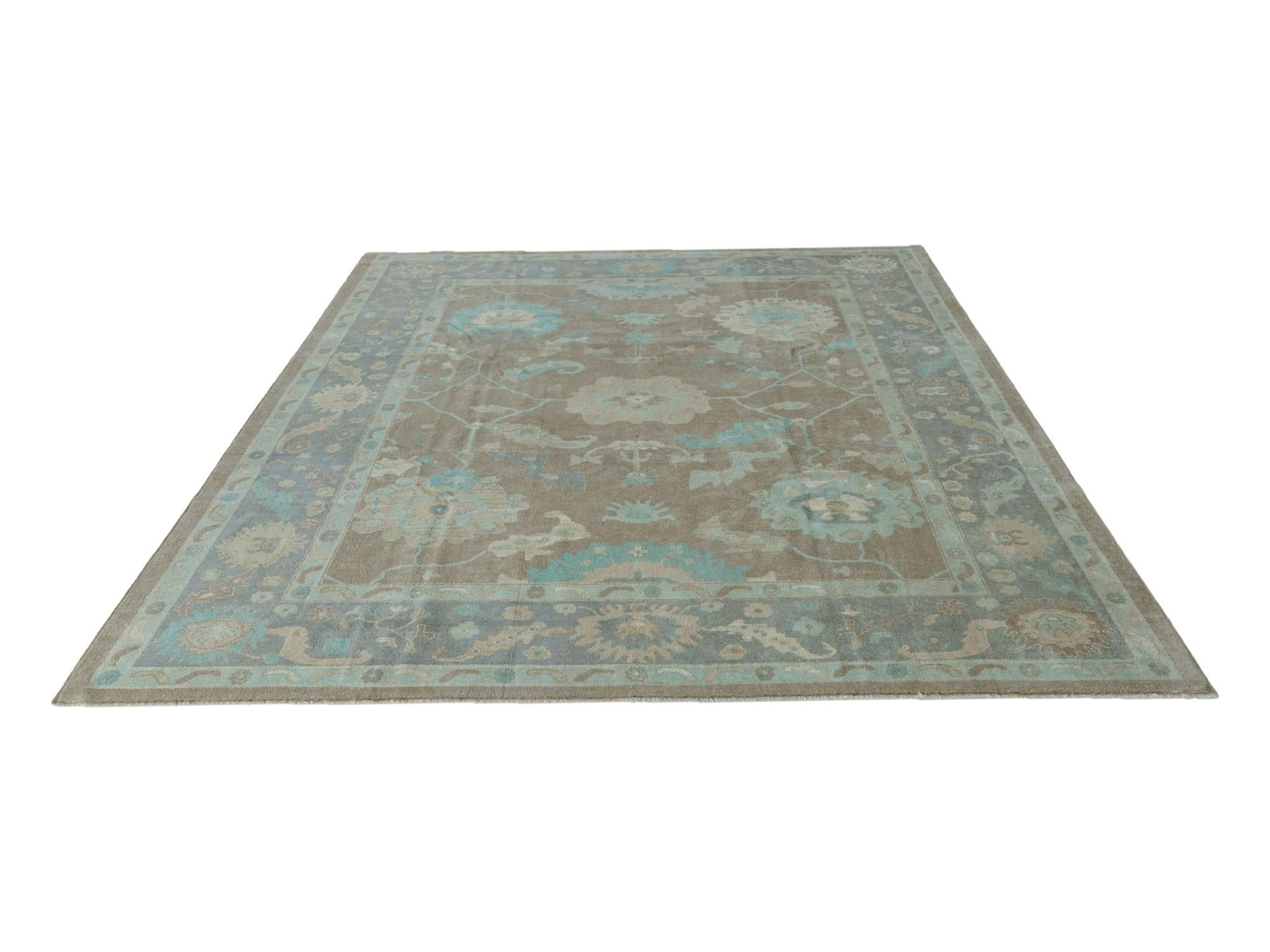 9' 4 x 11' 10 Hand Knotted Oushak Wool Rug