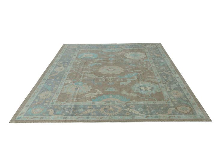 Detail image of 9' 4 x 11' 10 Hand Knotted Oushak Wool Rug