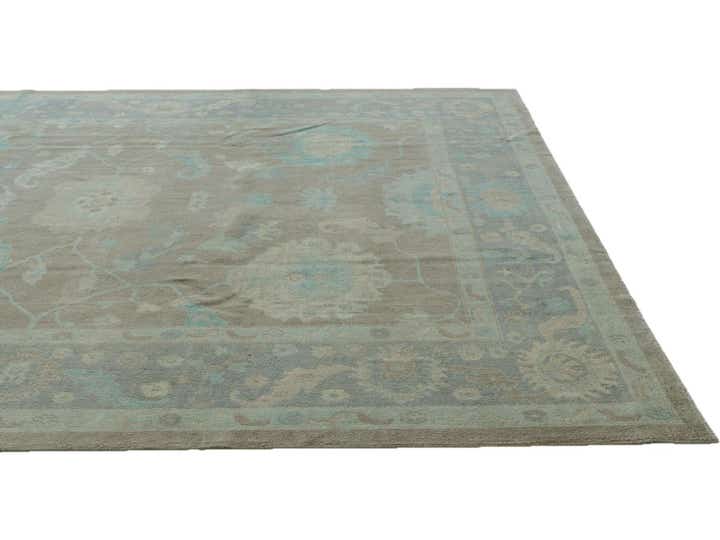 9' 4 x 11' 10 Hand Knotted Oushak Wool Rug