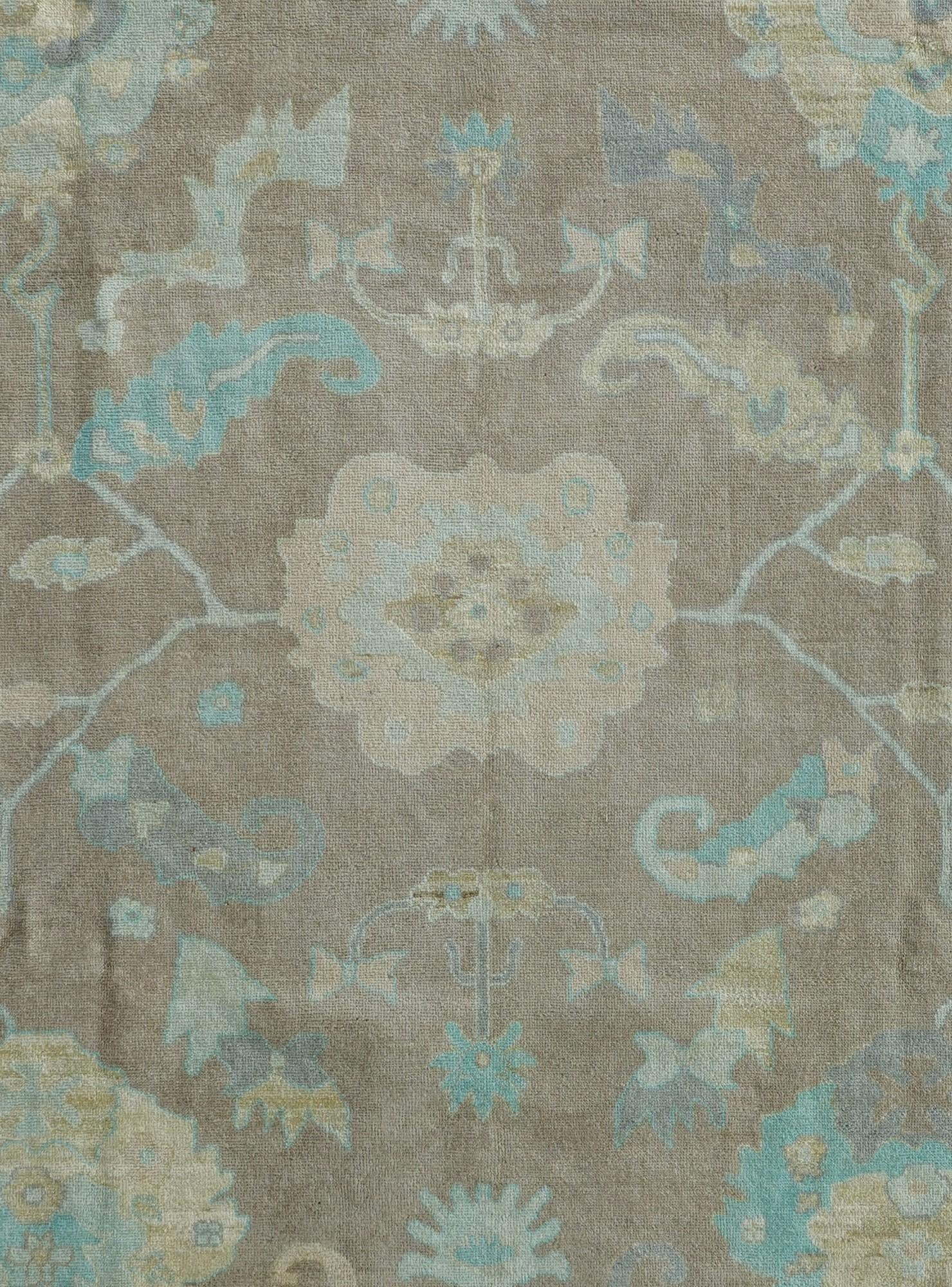 9' 4 x 11' 10 Hand Knotted Oushak Wool Rug