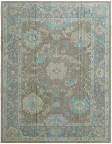 9' 4 x 11' 10 Hand Knotted Oushak Wool Rug