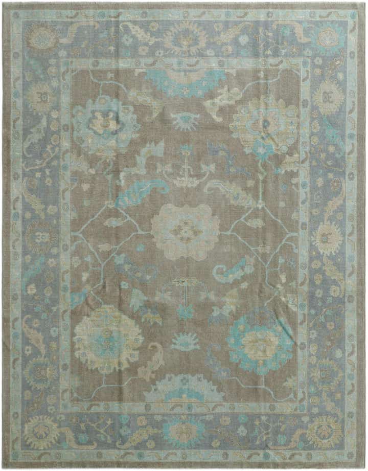 9' 4 x 11' 10 Hand Knotted Oushak Wool Rug