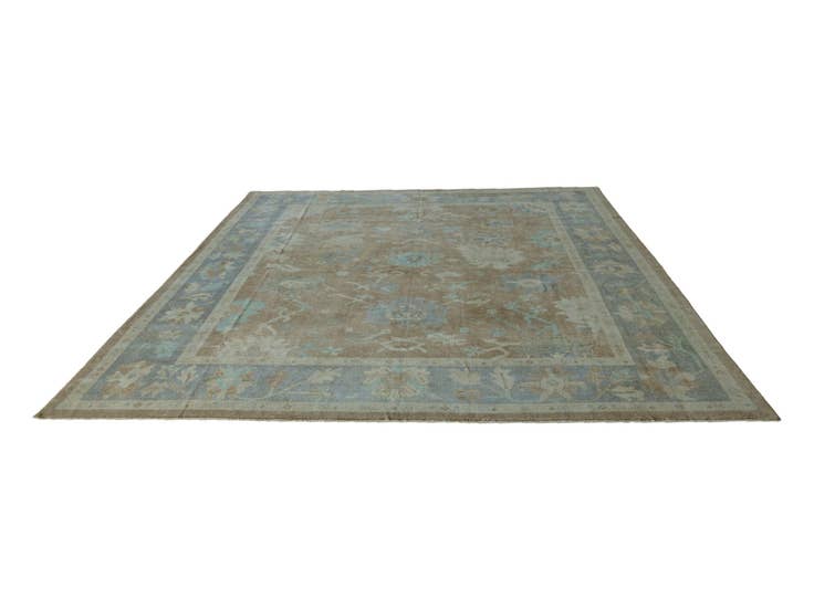 Detail image of 12' 4 x 14' 2 Hand Knotted Oushak Wool Rug