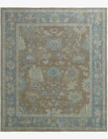 12' 4 x 14' 2 Hand Knotted Oushak Wool Rug