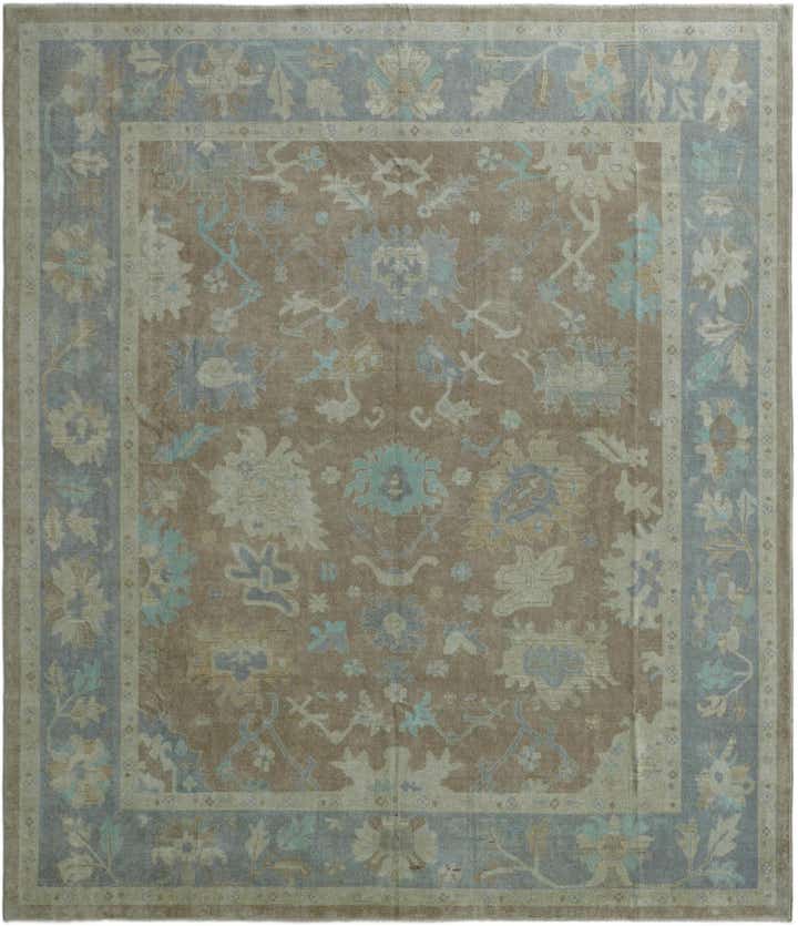 12' 4 x 14' 2 Hand Knotted Oushak Wool Rug