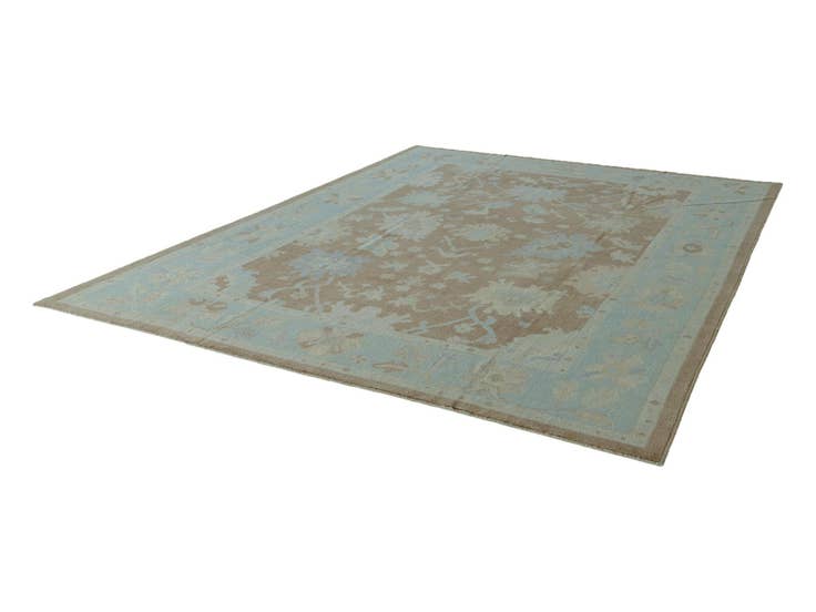 Detail image of 9' 1 x 11' 9 Hand Knotted Oushak Wool Rug