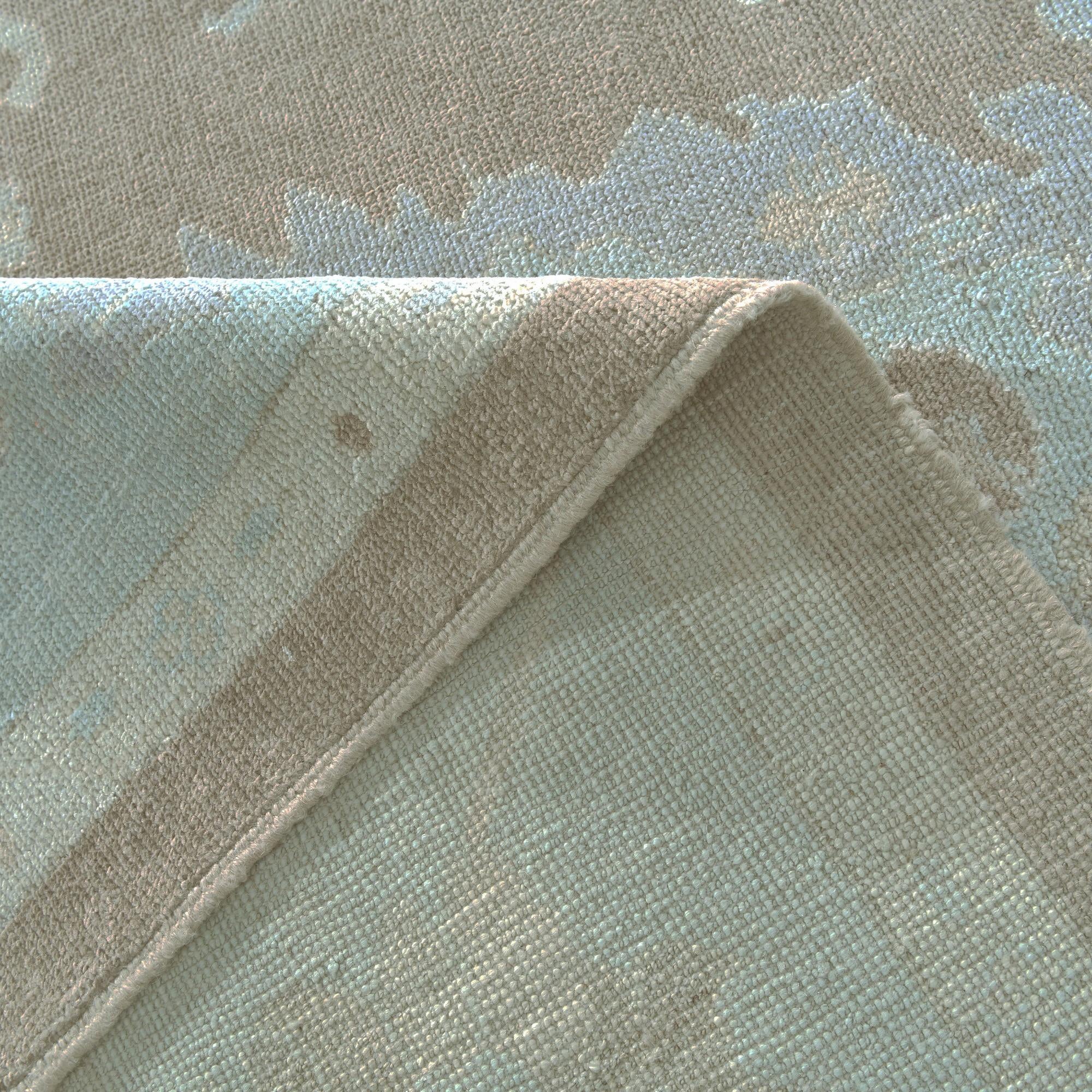 9' 1 x 11' 9 Hand Knotted Oushak Wool Rug