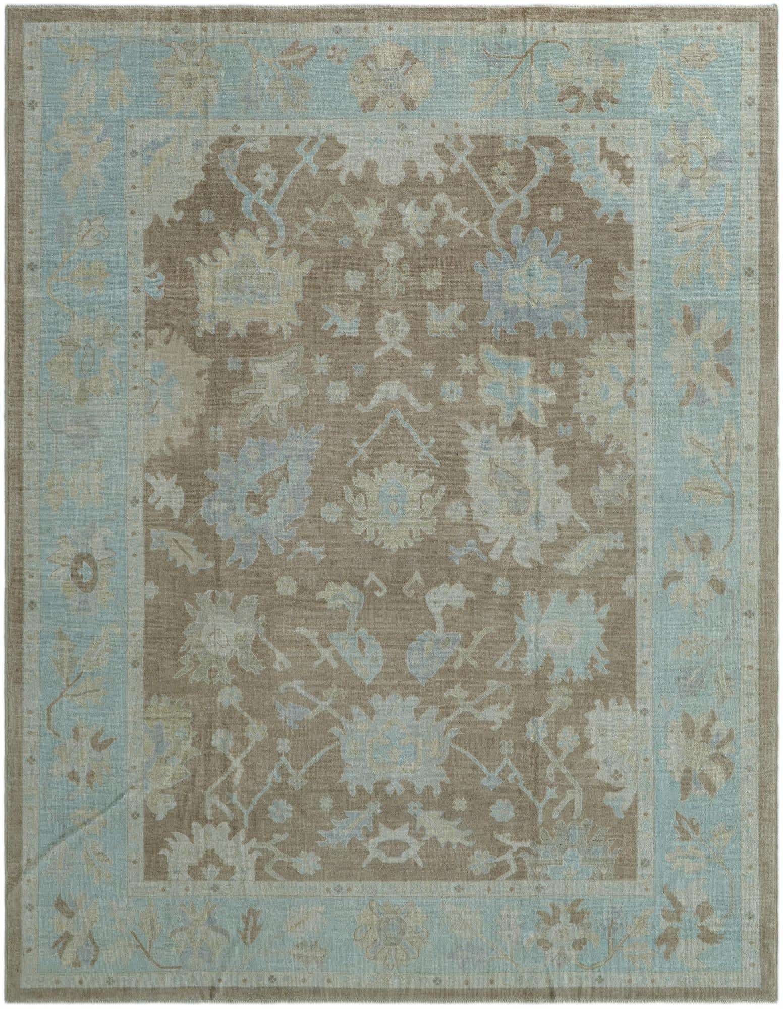 9' 1 x 11' 9 Hand Knotted Oushak Wool Rug