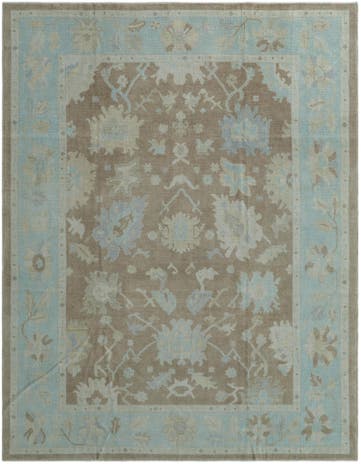 9' 1 x 11' 9 Hand Knotted Oushak Wool Rug