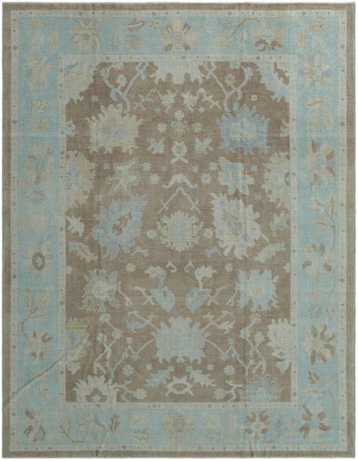9' 1 x 11' 9 Hand Knotted Oushak Wool Rug
