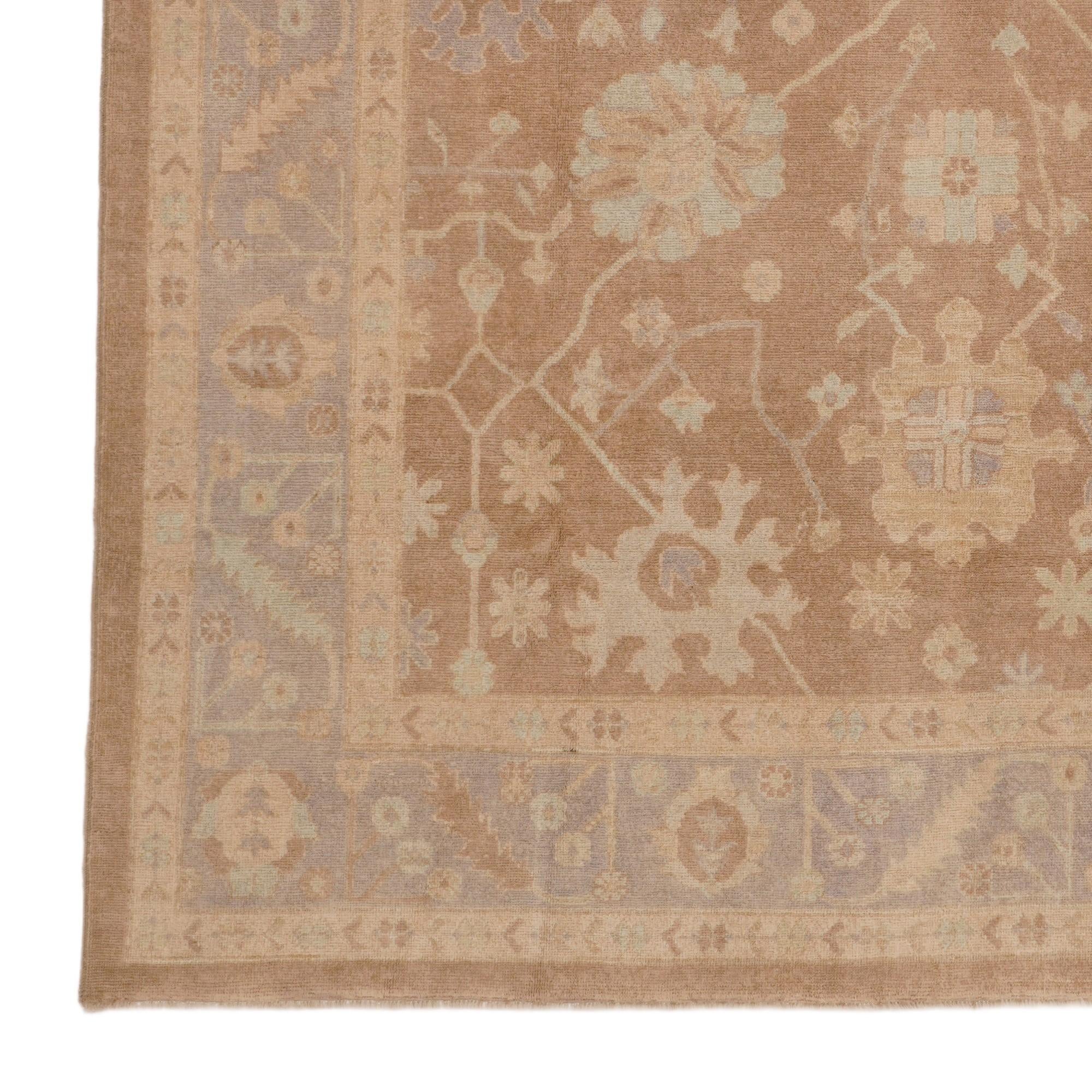 8' 3 x 9' 9 Hand Knotted Oushak Wool Rug