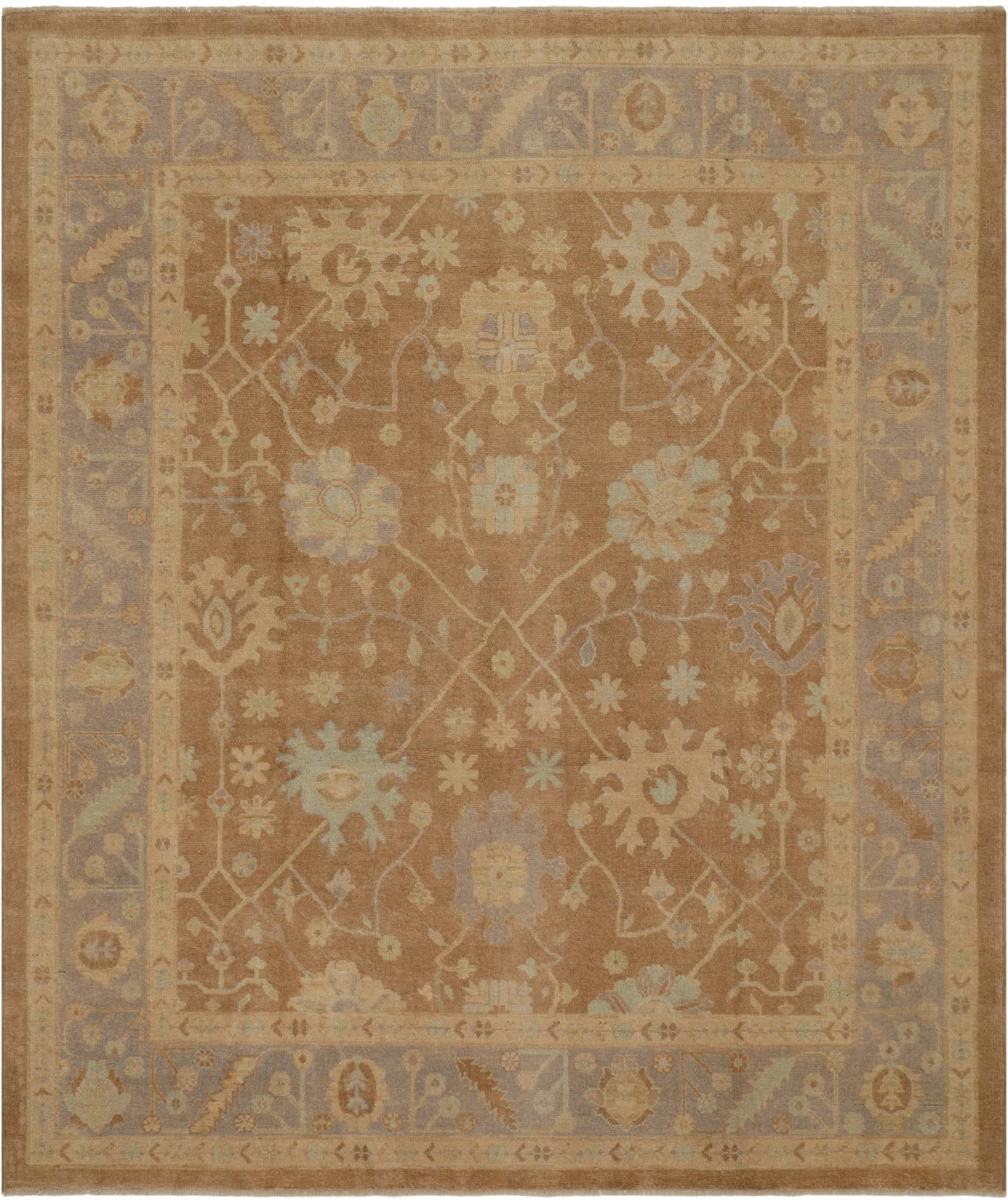 8' 3 x 9' 9  Hand Knotted Oushak Wool Rug