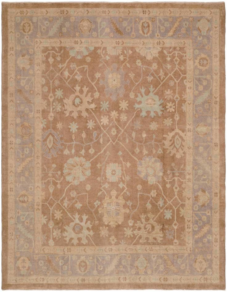 Detail image of 8' 3 x 9' 9 Hand Knotted Oushak Wool Rug